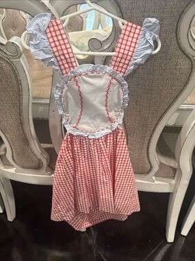 Red & White Gingham baseball Dress
